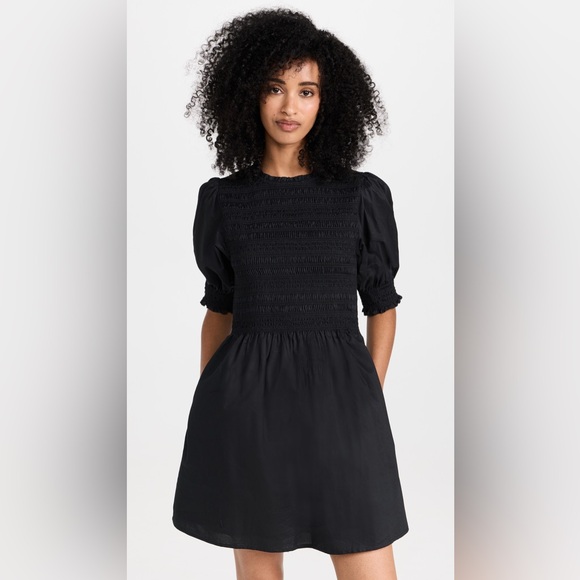Hill House Dresses & Skirts - Hill House Black Smocked The Vivi Nap Mini Dress Size Small